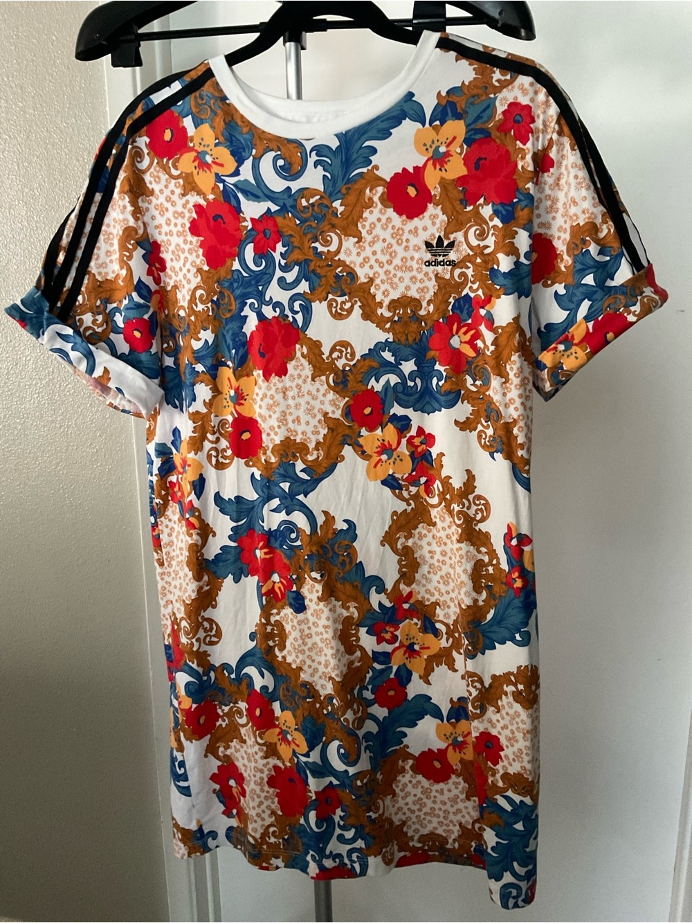 adidas Originals x HER Studio London Baroque Floral T-Shirt Dress - Size M